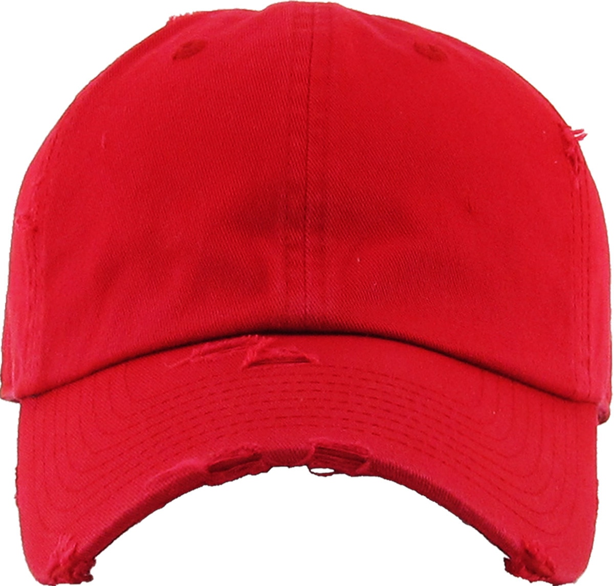 Red Distressed Vintage Baseball Cap Front View